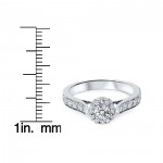 White Gold 7/8ct TDW Halo Diamond Engagement Ring - Handcrafted By Name My Rings™