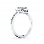 White Gold 7/8ct TDW Vintage Halo Emerald Diamond Engagement Ring - Handcrafted By Name My Rings™