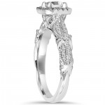 White Gold Antique 1 1/ 2ct TDW Diamond Engagement Ring - Handcrafted By Name My Rings™