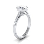White Gold Certified 1ct Diamond Bezel Solitaire Engagement Ring - Handcrafted By Name My Rings™