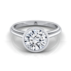 White Gold Certified 1ct Diamond Bezel Solitaire Engagement Ring - Handcrafted By Name My Rings™