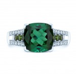 White Gold Created Emerald 1/4ct TDW Diamond Ring - Handcrafted By Name My Rings™