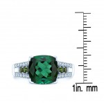 White Gold Created Emerald 1/4ct TDW Diamond Ring - Handcrafted By Name My Rings™