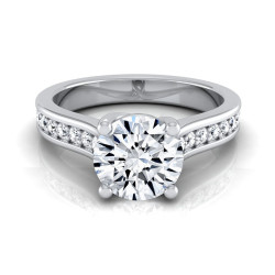 White Gold IGI-certified 1 1/3ct TDW Round Diamond Solitaire Engagement Ring - Handcrafted By Name My Rings™