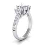 White Gold IGI-certified 1 3/4ct TDW Princess-cut 3-stone Engagement Ring - Handcrafted By Name My Rings™