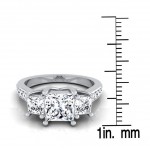 White Gold IGI-certified 1 3/4ct TDW Princess-cut 3-stone Engagement Ring - Handcrafted By Name My Rings™