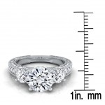 White Gold IGI-certified 1 7/8ct TDW Round 3-Stone Engagement Ring - Handcrafted By Name My Rings™