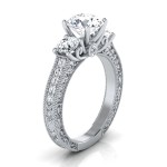 White Gold IGI-certified 1 7/8ct TDW Round 3-Stone Engagement Ring - Handcrafted By Name My Rings™