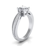 White Gold IGI-certified 1ct TDW Princess-cut Diamond 4-prong Engagement Ring - Handcrafted By Name My Rings™