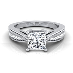 White Gold IGI-certified 1ct TDW Princess-cut Diamond 4-prong Engagement Ring - Handcrafted By Name My Rings™