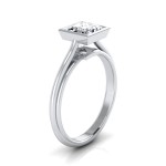 White Gold IGI-certified 1ct TDW Princess-cut Diamond Bezel Solitaire Engagement Ring - Handcrafted By Name My Rings™