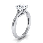 White Gold IGI-certified 1ct TDW Princess-cut Diamond Solitaire Engagement Ring - Handcrafted By Name My Rings™