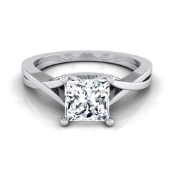 White Gold IGI-certified 1ct TDW Princess-cut Diamond Solitaire Engagement Ring - Handcrafted By Name My Rings™