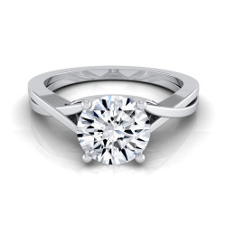 White Gold IGI-certified 1ct TDW Round Diamond Solitaire Engagement Ring With Cathedral Setting - Handcrafted By Name My Rings™