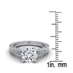 White Gold IGI-certified 1ct TDW Round Diamond Solitaire Engagement Ring with Scroll Detail Shank - Handcrafted By Name My Rings™