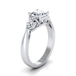 White Gold IGI-certified 2ct TDW Princess-cut 3-stone Engagement Ring - Handcrafted By Name My Rings™