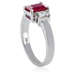 White Gold Ruby/Diamond High-polish Ring - Handcrafted By Name My Rings™