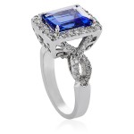 White Gold Tanzanite Diamond High-polish Ting - Handcrafted By Name My Rings™