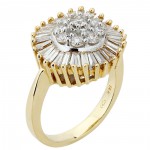 Gold 1 1/2ct TDW Diamond Cocktail Cluster Ring by Ever One - Handcrafted By Name My Rings™
