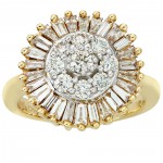 Gold 1 1/2ct TDW Diamond Cocktail Cluster Ring by Ever One - Handcrafted By Name My Rings™