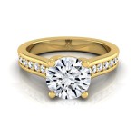 Gold 1 1/3ct TDW Round Diamond Solitaire Engagement Ring - Handcrafted By Name My Rings™