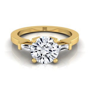 Gold 1 1/4ct TDW Round Diamond Solitaire Engagement Ring - Handcrafted By Name My Rings™