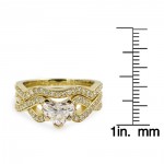 Gold 1 1/6ct TDW White Diamond GIA Certified Intertwist Bridal Set - Handcrafted By Name My Rings™