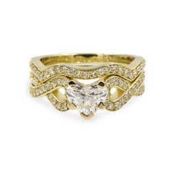 Gold 1 1/6ct TDW White Diamond GIA Certified Intertwist Bridal Set - Handcrafted By Name My Rings™