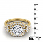 Gold 1 2/3ct TDW Round 3-Stone Engagement Ring - Handcrafted By Name My Rings™