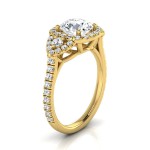 Gold 1 2/3ct TDW Round 3-Stone Engagement Ring - Handcrafted By Name My Rings™