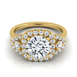 Gold 1 2/3ct TDW Round 3-Stone Engagement Ring - Handcrafted By Name My Rings™