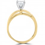 Gold 1 ct Solitaire Diamond Clarity Enhanced Engagement Ring - Handcrafted By Name My Rings™