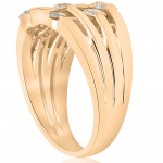 Gold 1 ct TDW Diamond Fashion Multi Row Right Hand Ring - Handcrafted By Name My Rings™