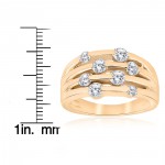 Gold 1 ct TDW Diamond Fashion Multi Row Right Hand Ring - Handcrafted By Name My Rings™