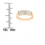 Gold 1 ct TDW Five Stone Princess Cut Diamond Wedding Anniversary Ring - Handcrafted By Name My Rings™