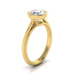 Gold 1/2ct TDW Round Diamond Bezel Solitaire Engagement Ring - Handcrafted By Name My Rings™