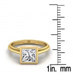 Gold 1/2ct TDW Round Diamond Bezel Solitaire Engagement Ring - Handcrafted By Name My Rings™