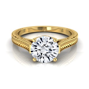 Gold 1/2ct TDW White Diamond Engagement Ring - Handcrafted By Name My Rings™