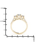 Gold 1/2ct TDW White Diamond Three-Stone Engagement Ring - Handcrafted By Name My Rings™