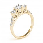 Gold 1/2ct TDW White Diamond Three-Stone Engagement Ring - Handcrafted By Name My Rings™