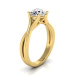Gold 1/2ct TDW White Diamond Trellis Basket Solitaire Engagement Ring - Handcrafted By Name My Rings™