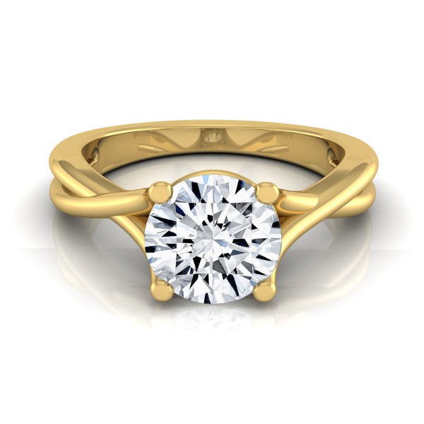 Gold 1/2ct TDW White Diamond Trellis Basket Solitaire Engagement Ring - Handcrafted By Name My Rings™