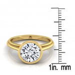Gold 1ct TDW Diamond IGI-certified Bezel Solitaire Engagement Ring - Handcrafted By Name My Rings™