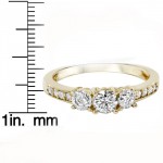 Gold 1ct TDW Diamond Three-Stone Engagement Ring - Handcrafted By Name My Rings™