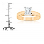 Gold 1ct TDW Princess Cut Solitaire Diamond Clarity Enhanced Engagement Ring Cathedral - Handcrafted By Name My Rings™