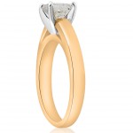 Gold 1ct TDW Princess Cut Solitaire Diamond Clarity Enhanced Engagement Ring Cathedral - Handcrafted By Name My Rings™
