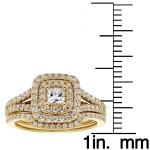 Gold 1ct TDW White Diamond Bridal Set - Handcrafted By Name My Rings™