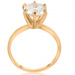 Gold 2 1/2 ct TDW Solitaire Diamond Clarity Enhanced Engagement Ring 6 - Prong - Handcrafted By Name My Rings™