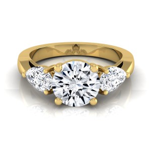 Gold 2ct TDW 3-stone Diamond Engagement Ring - Handcrafted By Name My Rings™