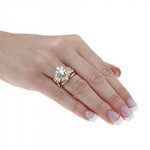 Gold 2ct TDW Diamond Bridal Ring Set - Handcrafted By Name My Rings™